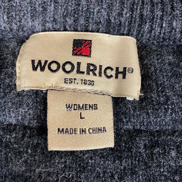Woolrich Sweater Vest Womens Large Gray Snowflake Lambs Wool Sleeveless Full Zip - Picture 3 of 10